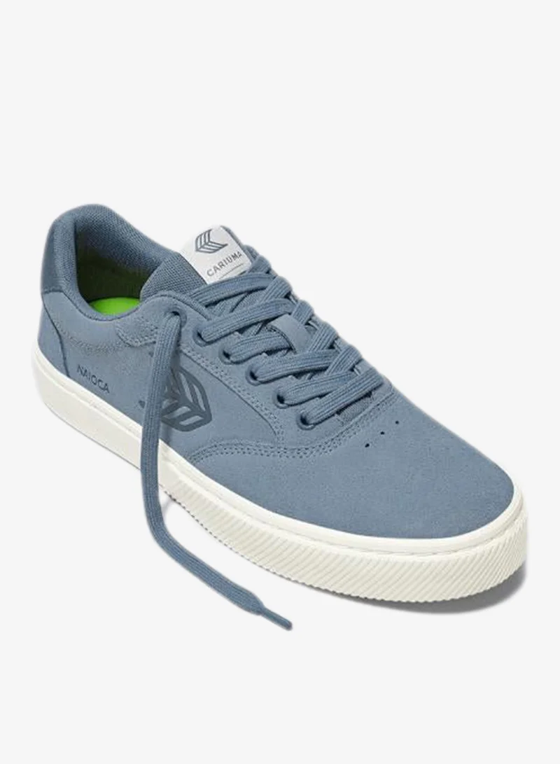 Cariuma NAIOCA Mirage Blue Suede Orion Blue Logo