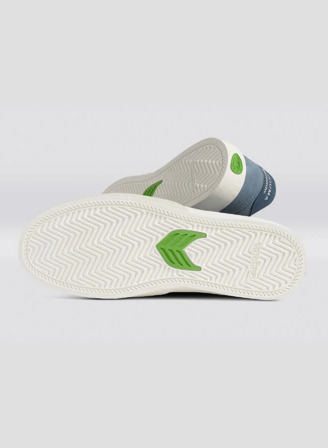 Cariuma NAIOCA Mirage Blue Suede Orion Blue Logo