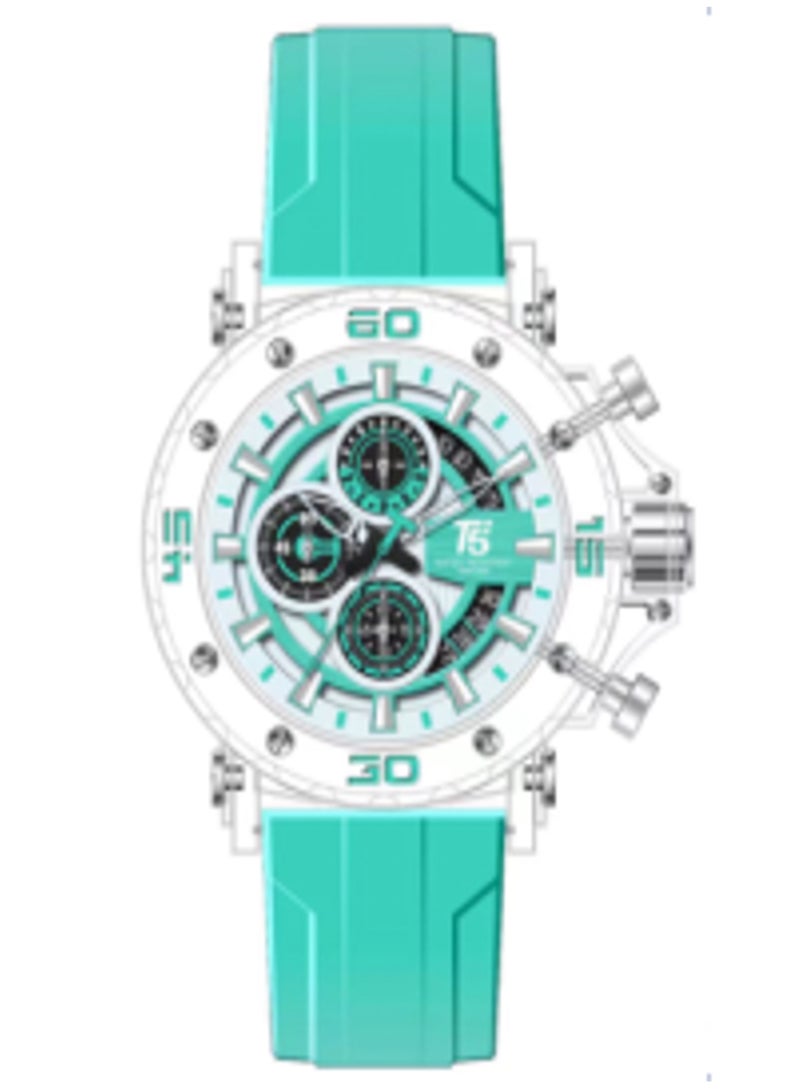 T5 Men's Chronograph Silicone strap Transparent Watch - Image 1