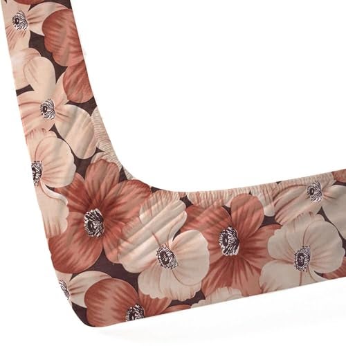 Wings Star Elastic Fitted Bedsheet | Cotton Bedsheet King Size Bed with 2 Pillow Covers 78X72- Fitted Sheet | Cotton Mattress Protector Bedsheet | Bedsheet for Double Bed - Brown Rosemellow - Image 5