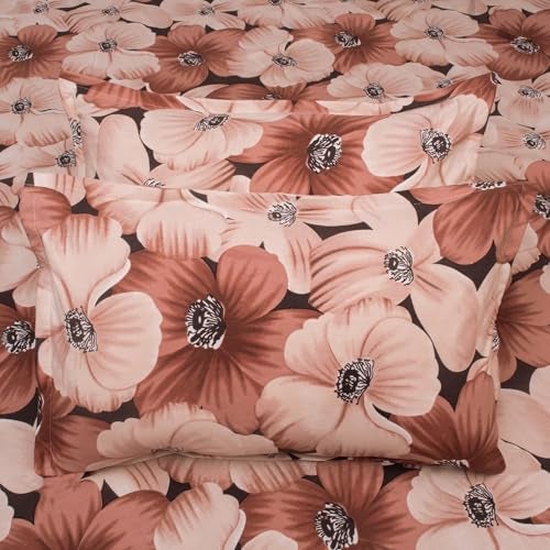Wings Star Elastic Fitted Bedsheet | Cotton Bedsheet King Size Bed with 2 Pillow Covers 78X72- Fitted Sheet | Cotton Mattress Protector Bedsheet | Bedsheet for Double Bed - Brown Rosemellow - Image 2