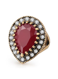 xozgdovg Bohemian Style Retro Large Resin Ring - Vintage European and American Design 