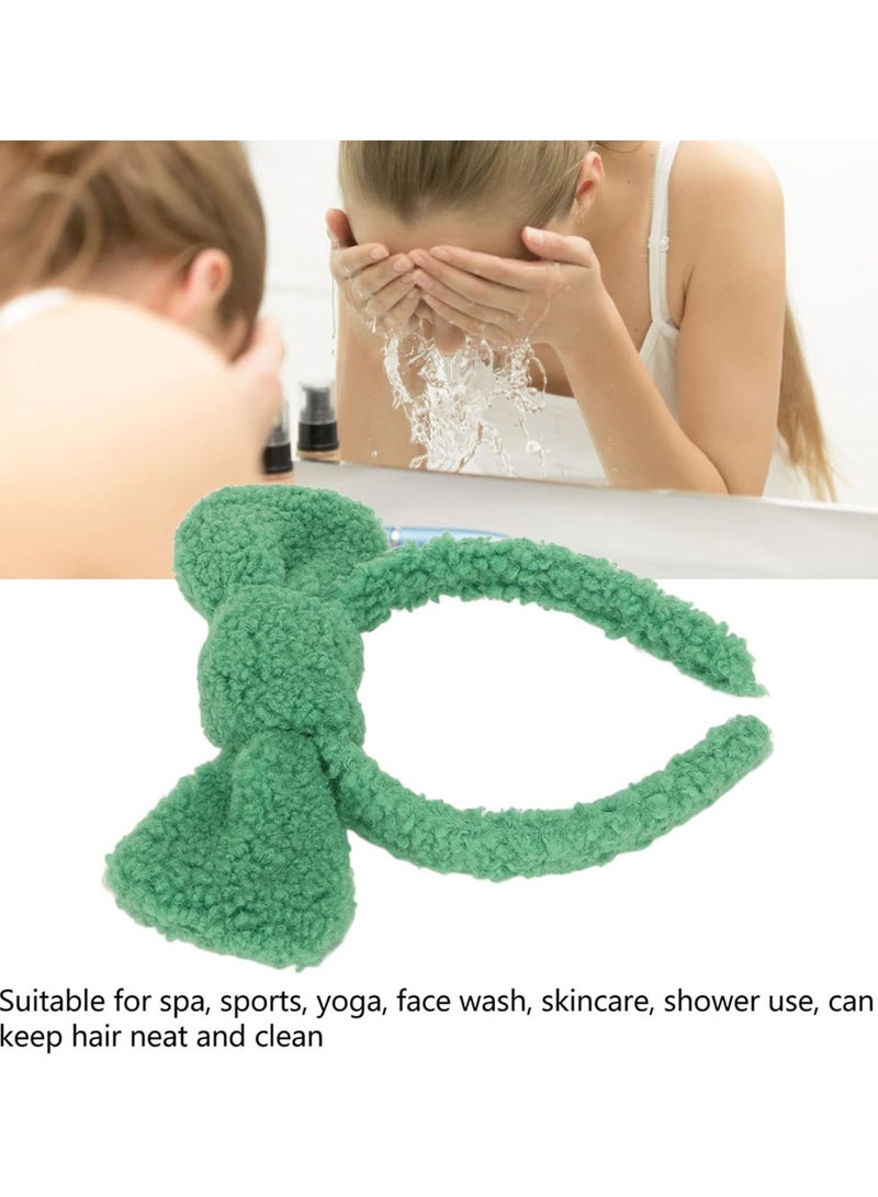 GGOOT Face Wash Headband, Microfiber Green Comfortable Quick Dry Cute Women Spa Headband Soft for Shower for Makeup - Image 3