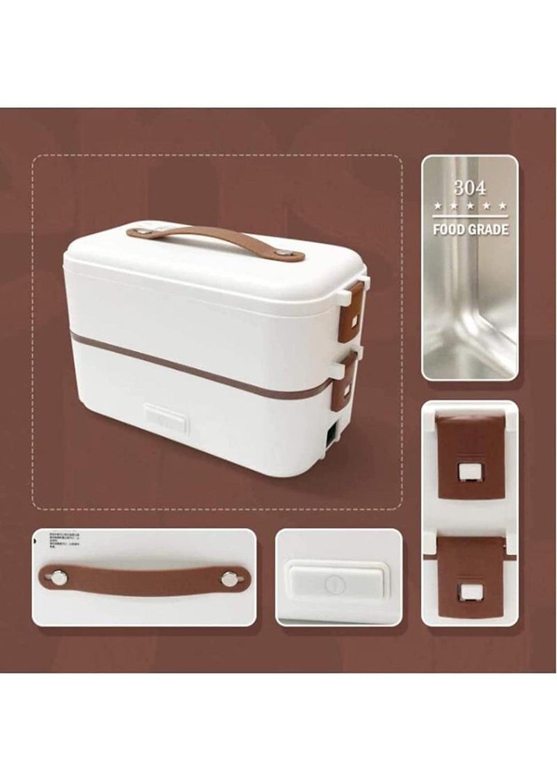 ميكسد مزدوجة الطبقات طباخ كهربائي طبخ الغداء بينتو مربع مصغرة طباخ الأرز الحار للأطفال الكبار مكتب المنزل المدرسة رحلة الطبخ الخام - Image 2