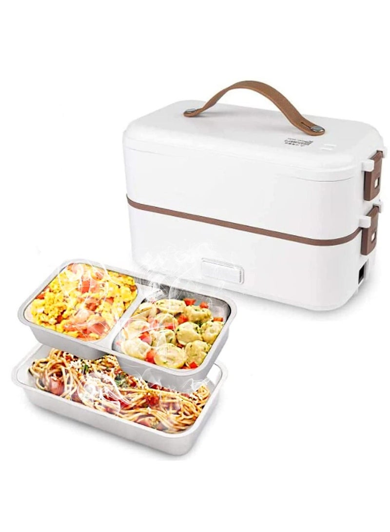 ميكسد مزدوجة الطبقات طباخ كهربائي طبخ الغداء بينتو مربع مصغرة طباخ الأرز الحار للأطفال الكبار مكتب المنزل المدرسة رحلة الطبخ الخام - Image 1