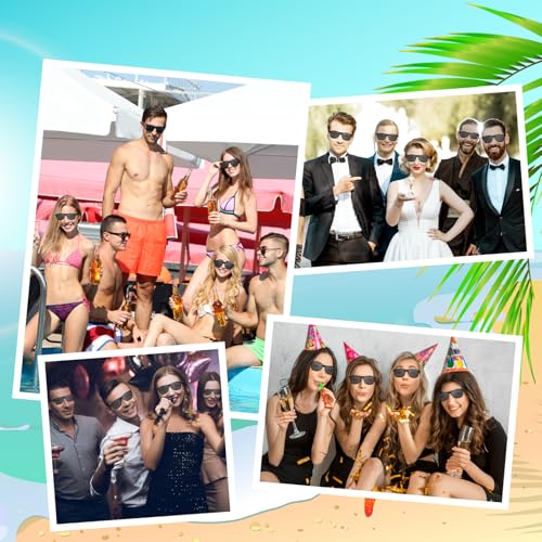 ASTARON Black Novelty Sunglasses Bulk 6 Pack Black Novelty Sunglasses Party Favors for Summer Beach Pool Wedding PartyGreat Gift for Pool Birthday Party Supplies Goody Bag Favors - Image 5