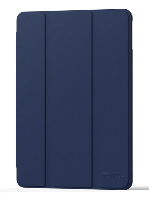 iPad Terra Cover for Apple iPad 5/4/10.9 Air with Smart Pen Holder Slim Smart Cover with Fabric Stand Blue