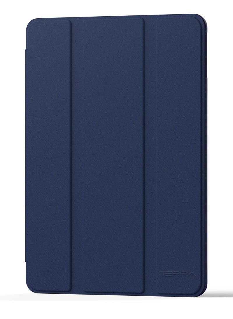 iPad Terra Cover for Apple iPad 5/4/10.9 Air with Smart Pen Holder Slim Smart Cover with Fabric Stand Blue