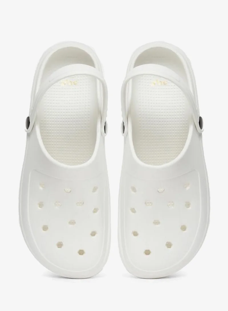 Styli Men White Slip-On Comfort Clogs