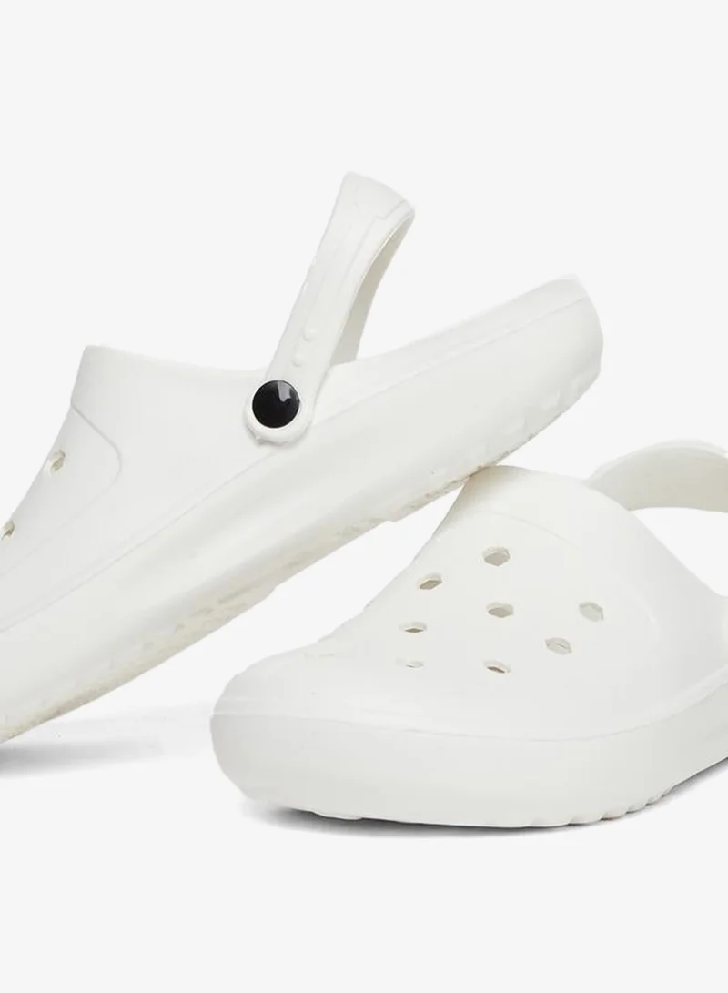 Styli Men White Slip-On Comfort Clogs