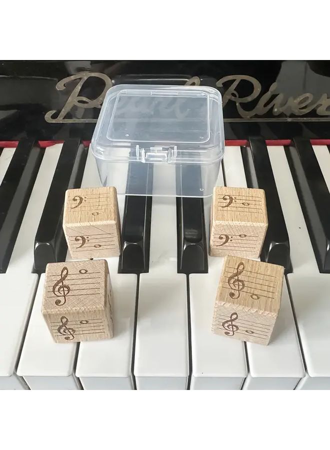 Wooden Note Dice Set For Music Learning Educational Game Teaching Tool - Image 1