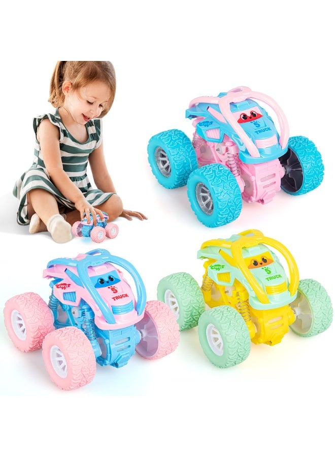 هالامودو 4 جهاز كمبيوتر شخصي قلب الهجوم السيارات , 4WD خارج الطرق الهجوم المركبات , الأطفال لعب الانجراف خدعة Rollover السيارات , سحب مرة أخرى السيارات لعب للطفل الصغير , الوردي / الأزرق / الأخضر , 8.5 * 9 * 8.5 سم - Image 1