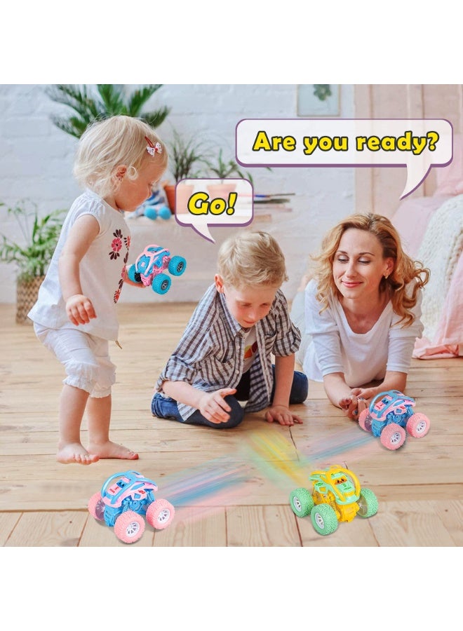 هالامودو 4 جهاز كمبيوتر شخصي قلب الهجوم السيارات , 4WD خارج الطرق الهجوم المركبات , الأطفال لعب الانجراف خدعة Rollover السيارات , سحب مرة أخرى السيارات لعب للطفل الصغير , الوردي / الأزرق / الأخضر , 8.5 * 9 * 8.5 سم - Image 2