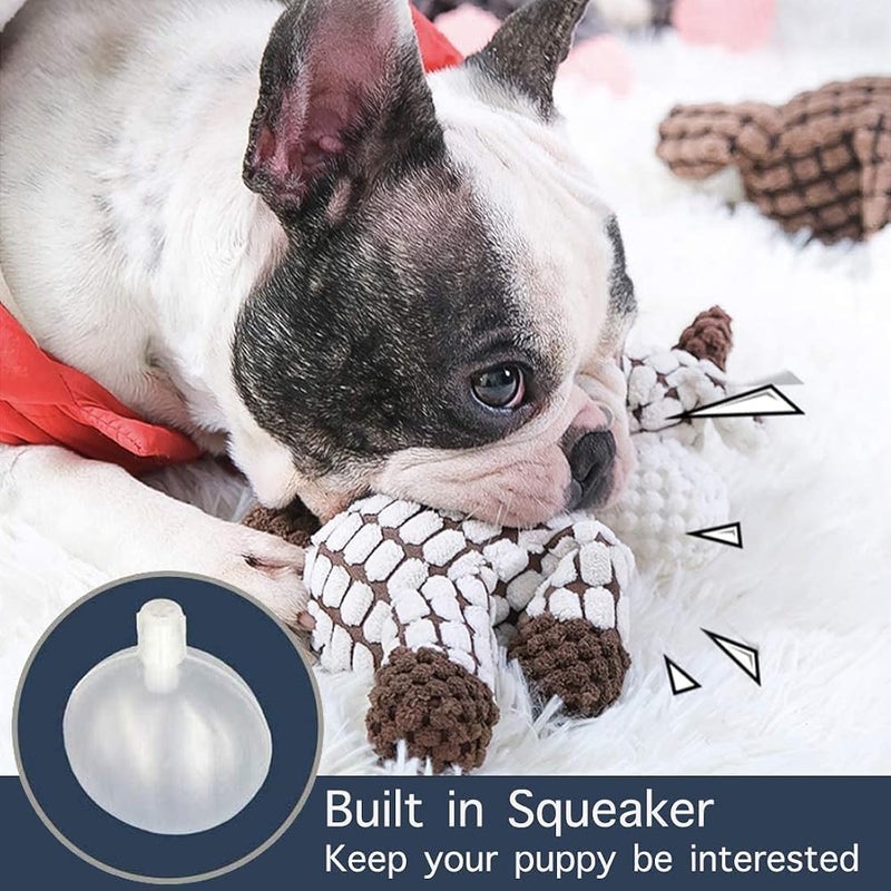 Cielbleu 3 Pack Squeaky Plush Rope Toys for Puppy, Small, Medium, Large Dogs - Interactive Chew Toy Set - Image 3