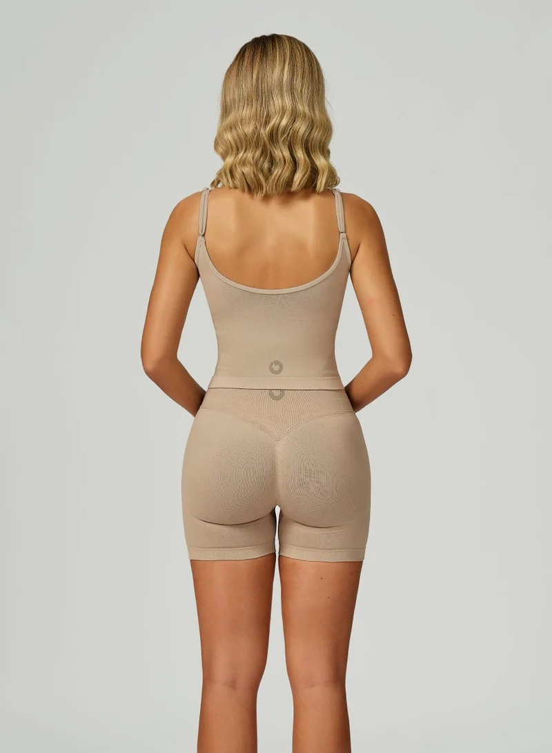 KAWN.YOGA Tan Beige Womens Square Neckline Cami Top for Women | Best Price UAE