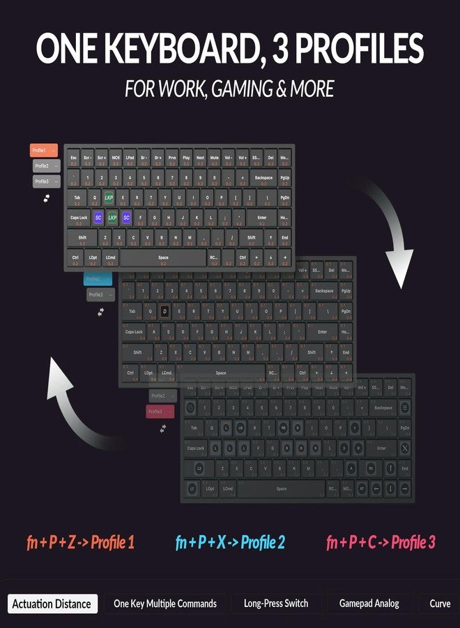 Keychron K2 HE Rapid Trigger Wireless Custom Mechanical Keyboard with Hall Effect Gateron Double-Rail Magnetic Switch, QMK 2.4 GHz Bluetooth 5.2 RGB Compatible with Mac Windows Linux (Aluminum + Wood) - Image 3