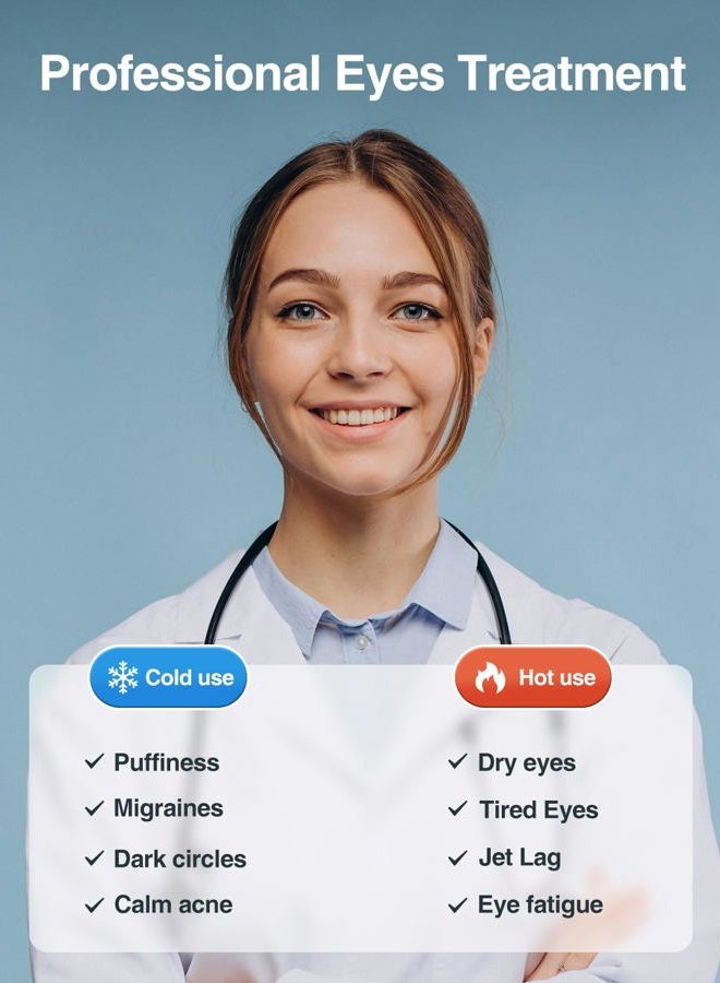 Luxtude قناع عين جل بارد لقضاء العيون الجافة 2 قطع، حزمة ثلج دافئة قابلة لإعادة الاستخدام، قناع نوم جل، ضغط بارد مجمد للانتفاخ/الهالات السوداء/الصداع/الحساسية (أزرق) - Image 2