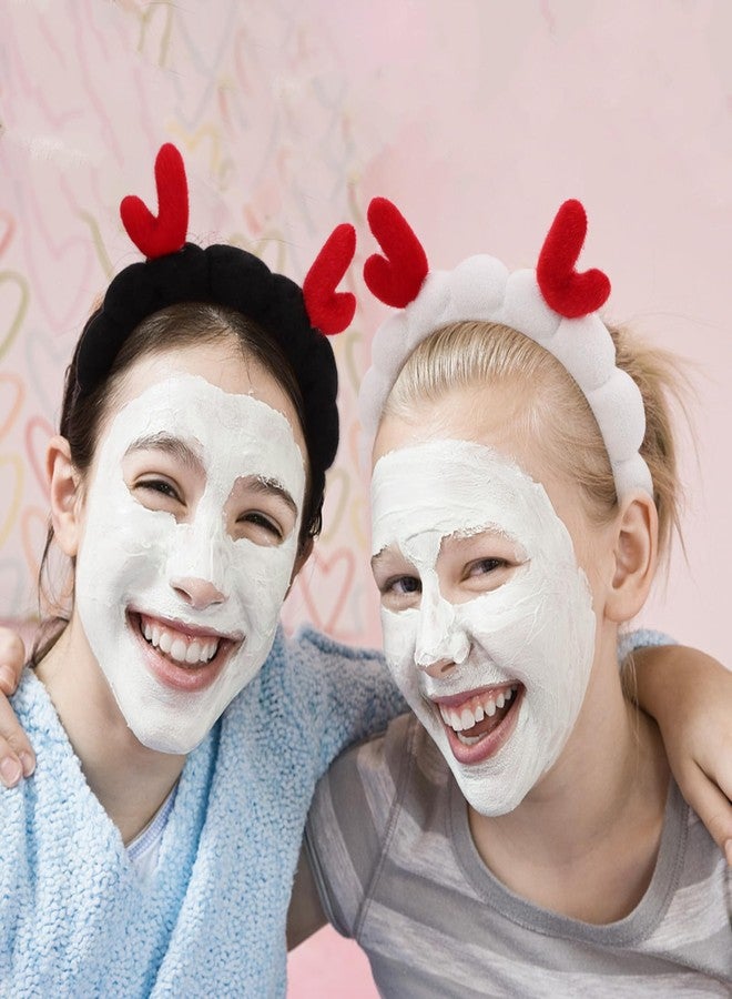 WHAVEL 6PCS Deer Ears Headband Terry Cloth Spa Headband and Wristband Set, Puffy Sponge Christmas Hair Band Wrist Towels for Women Girls Washing Face Makeup Skincare - Image 5