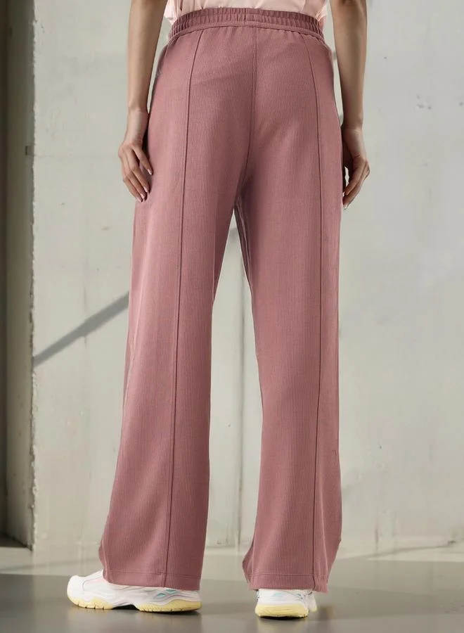 Kappa Kappa Textured Track Pants with Drawstring Closure and Pockets