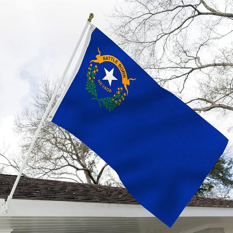 ARSOF Nevada State Flag 3x5ft Double Sided Outdoor Heavy Duty Vivid Colors NV State Flags 3 Ply with Durable Canvas Header and Brass Grommets - Image 2