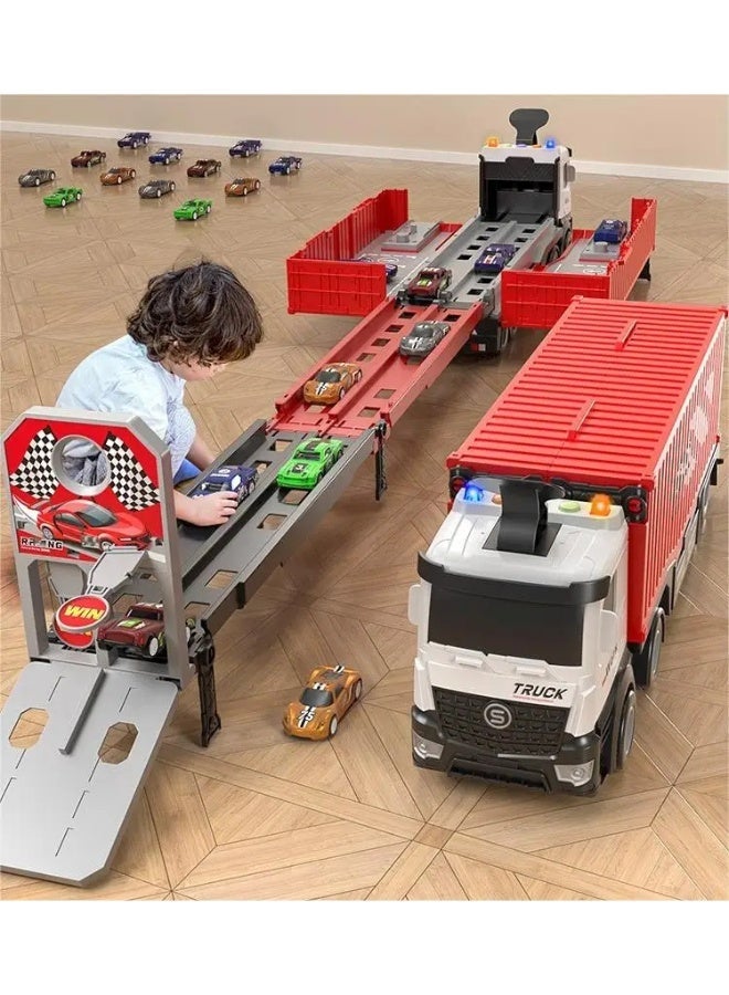 F.A.M.S Transforming Truck with Race Track & Cars | 2-in-1 Storage Container Toy - Image 1