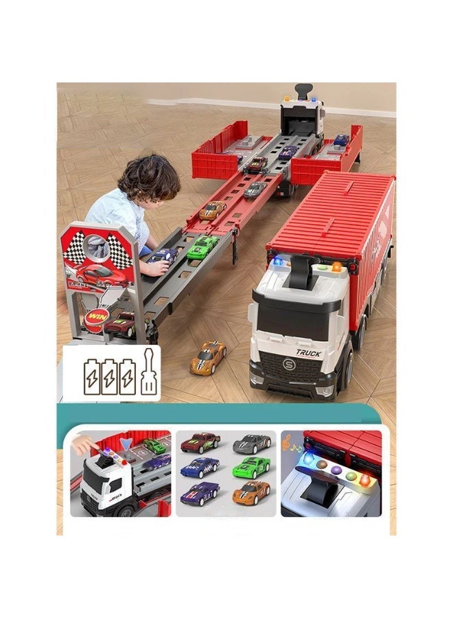 F.A.M.S Transforming Truck with Race Track & Cars | 2-in-1 Storage Container Toy - Image 4