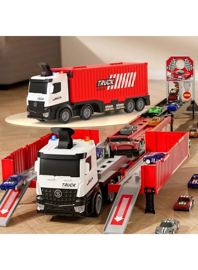 F.A.M.S Transforming Truck with Race Track & Cars | 2-in-1 Storage Container Toy - Image 2