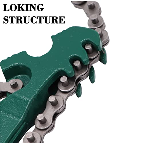 Jeemiter Heavy Duty Ratcheting Chain Wrench, 16 Inches Automotive Oil Fuel Filter Chain Wrench fits 1.5" to 8" Diameter Pliers Adjustable Removal Remover Tool - Image 2