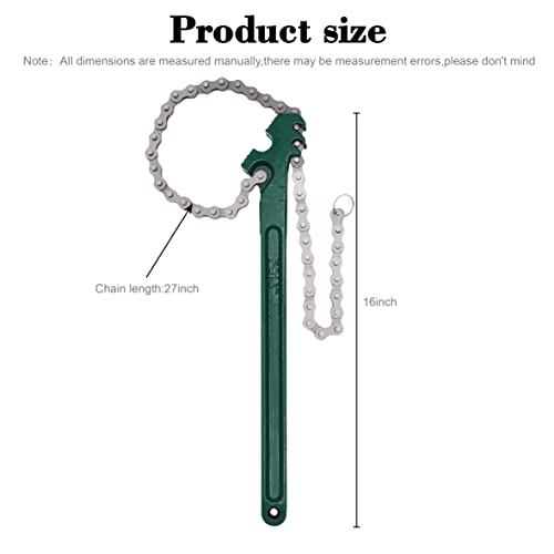 Jeemiter Heavy Duty Ratcheting Chain Wrench, 16 Inches Automotive Oil Fuel Filter Chain Wrench fits 1.5" to 8" Diameter Pliers Adjustable Removal Remover Tool - Image 5