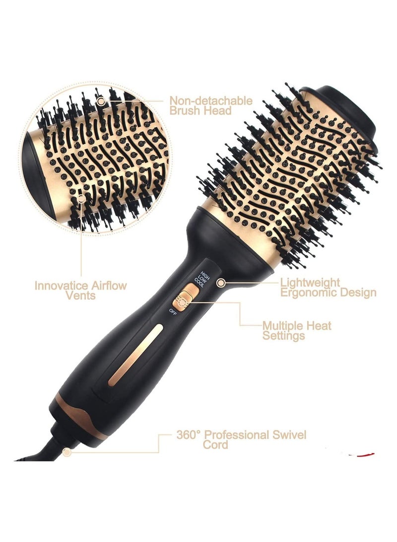 عام Hot Air Brush,Hair Dryer Brush, Professional Hair Dryer  Volumizer 3 in 1 Upgrade Anti-Scald Negative Ionic Technology Hair Straightener Brush,Salon Negative Ion Ceramic Electric Blow Dryer - Image 3