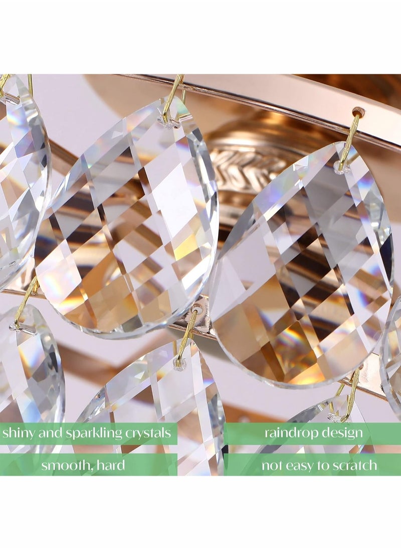 LOOPITYS Golden crystal pendant light, small mini ceiling light, modern embedded crystal pendant light, corridor ceiling lighting, corridor bedroom hall living room ceiling (bulb base: E27, bulb not included)  - Image 5