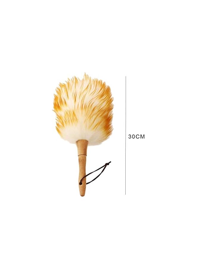Wool Duster Brush for Dusting, Cleaning, and Removing Dust Mites, Suitable for Various Surfaces