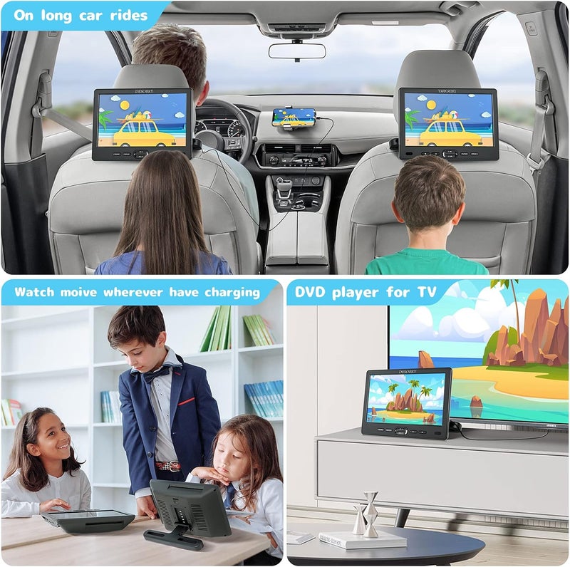 Desobry 10.5" Dual Screen Headrest Car DVD Player with HDMI Input and USB/SD Reader - Image 5