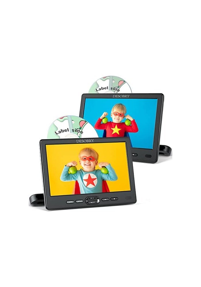 Desobry 10.5" Dual Screen Headrest Car DVD Player with HDMI Input and USB/SD Reader - Image 1