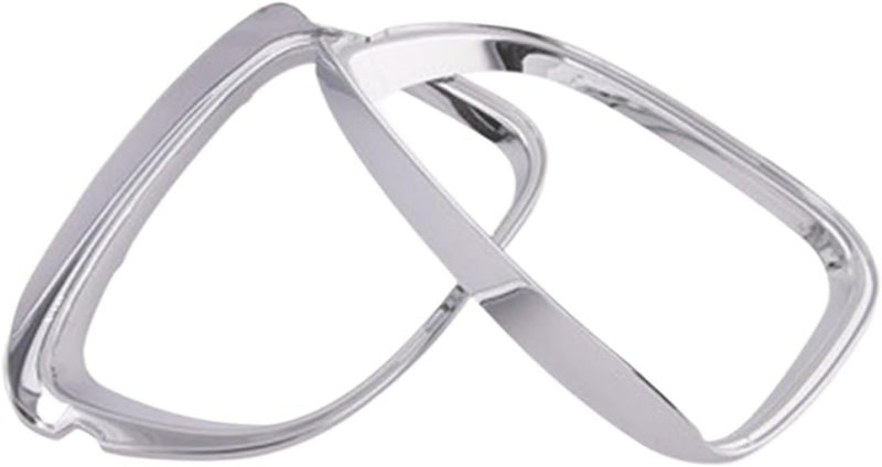 DEMULAX ABS Chrome Rearview Mirror Rain Visor Cover - Image 1