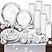Marsui 121 Pcs 70s 80s Disco Ball Party Decorations Disposable Paper Plates Napkins Cups Bachelorette Silver Balls Tableware Set for Wedding Cocktail Birthday Dancing Queen PartySilver - Image 3
