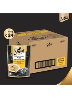 Sheba Rich Premium Adult (+1 Year) Fine Wet Cat Food, Tuna Pumpkin & Carrot In Gravy- Pack Of 24 X 70G  - Image 4