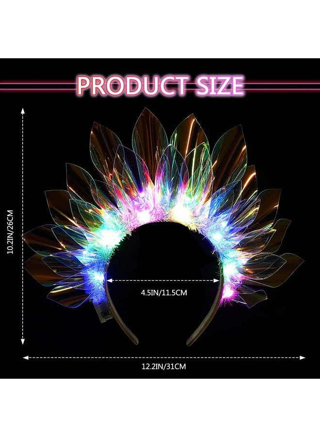 GENBREE Enbree Light Up Headband Led Flash Glowing Hair Band Laser Hair Hoop Tiara Luminous Headbands Nightclub Party Festival Headwear Costume Hair Accessories For Women And Girls  - Image 5