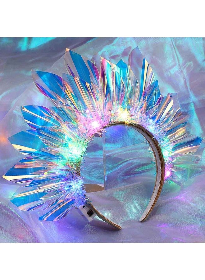GENBREE Enbree Light Up Headband Led Flash Glowing Hair Band Laser Hair Hoop Tiara Luminous Headbands Nightclub Party Festival Headwear Costume Hair Accessories For Women And Girls  - Image 3