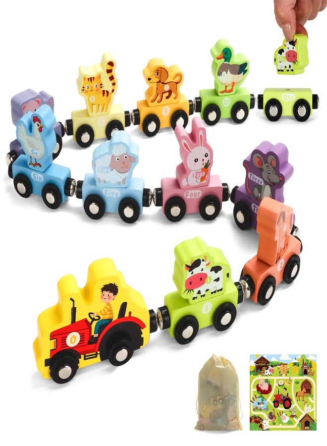 TenFans Montessori Toys, Magnetic Wooden Animal Train Set for Toddlers, 11 Pieces, Educational Preschool Learning Toys, Birthday Gifts for Boys & Girls - Image 1