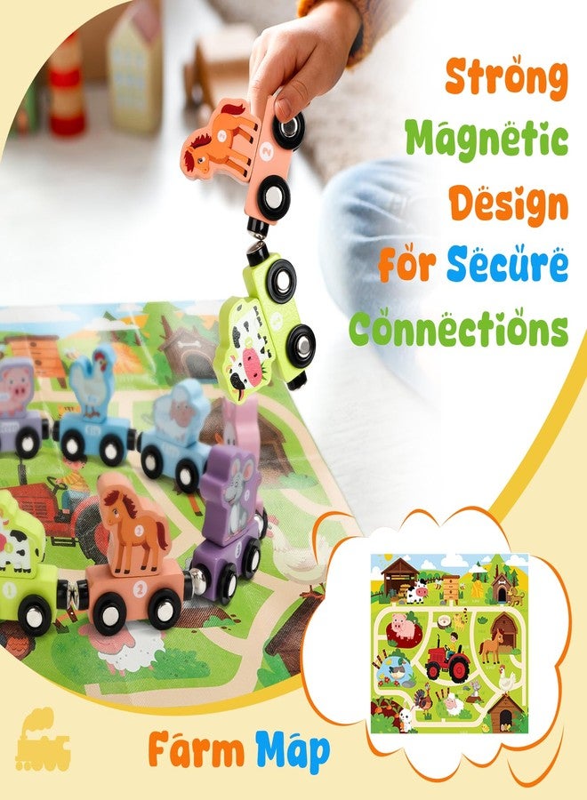 TenFans Montessori Toys, Magnetic Wooden Animal Train Set for Toddlers, 11 Pieces, Educational Preschool Learning Toys, Birthday Gifts for Boys & Girls - Image 3