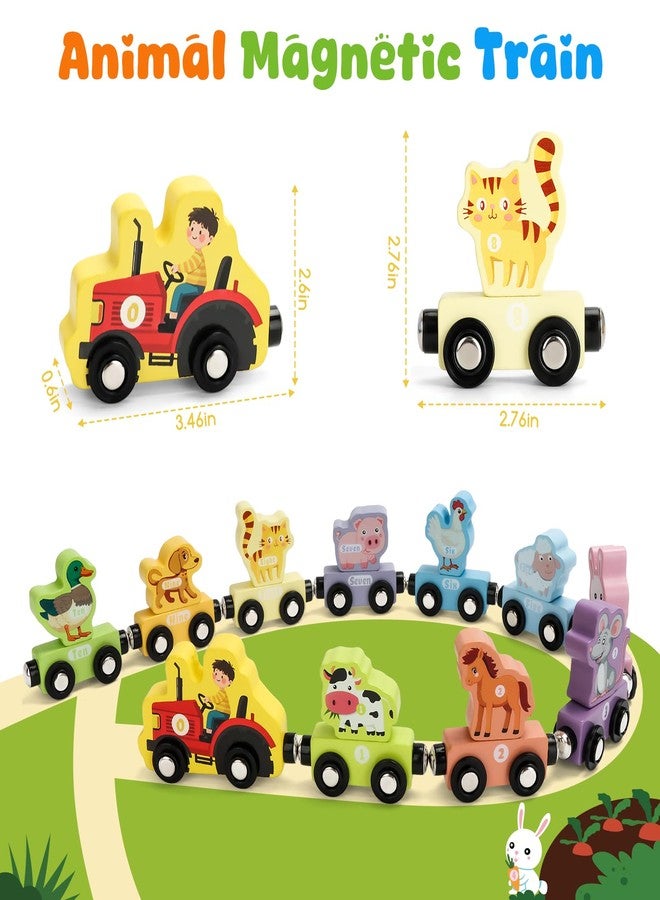 TenFans Montessori Toys, Magnetic Wooden Animal Train Set for Toddlers, 11 Pieces, Educational Preschool Learning Toys, Birthday Gifts for Boys & Girls - Image 5
