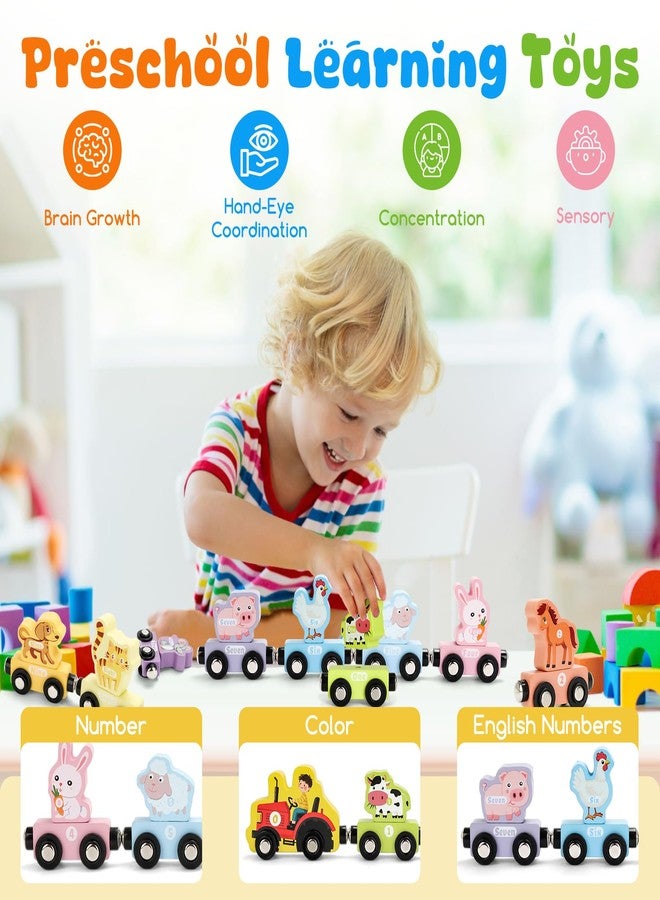TenFans Montessori Toys, Magnetic Wooden Animal Train Set for Toddlers, 11 Pieces, Educational Preschool Learning Toys, Birthday Gifts for Boys & Girls - Image 2