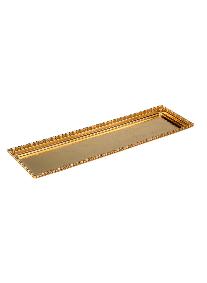 ZOLTEN SILVERPLATED MEDIUM SIZE RECTANGLE TRAY GOLD COLOUR 60X17 CM  - Image 1