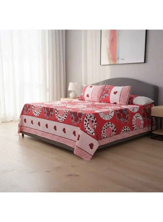Printed fabric sheet set, 4 pieces, 215 x 235 cm - Multicolor - Image 1