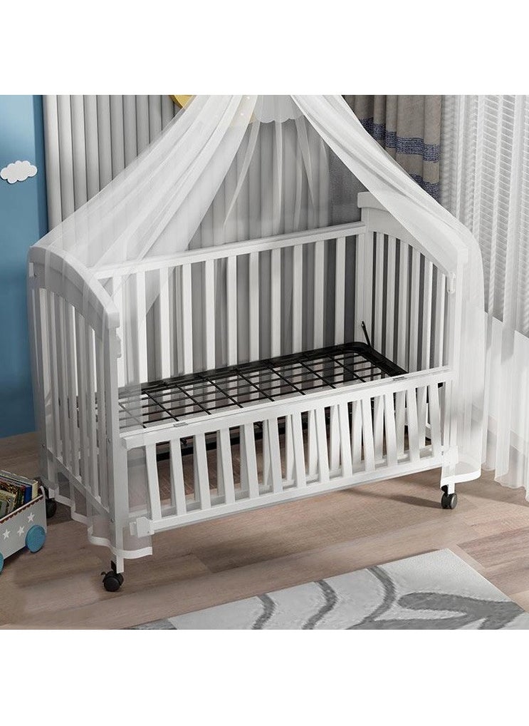 BABYCARA Wooden Babies Bed with Elegant Design With Iron Base 3 Heights and Mosquito Net High Quality Wood For 0-4 Years 120x60cm  - Image 2