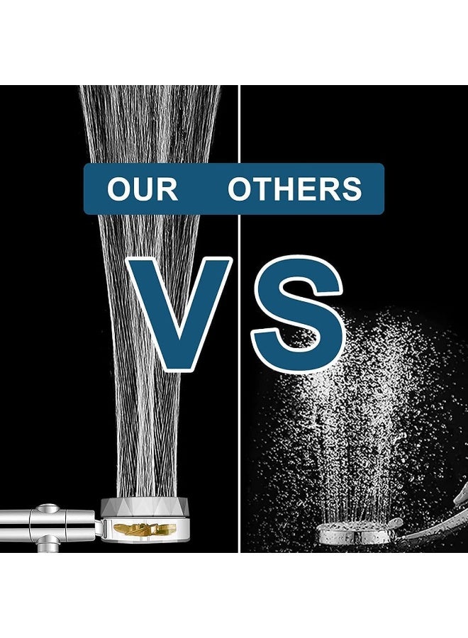 Handheld Shower Head, Handheld Turbocharged Fan Shower Head, High Pressure Water Saving, Pause Button, Filter Element, Rotate 360 Degrees, Adjust the Water Volume, Easy to Install - Image 2