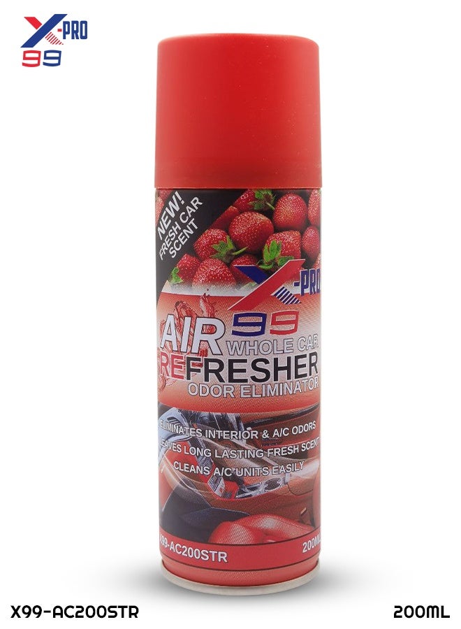 إكس-99 طقم من 3 عبوات X-99 Pro لمعطر هواء السيارة بالكامل - برائحة الفراولة (200 مل) | مزيل للروائح ومنظف لمكيف الهواء | بخاخ معطر للمقصورة الداخلية يمنح انتعاشاً ورائحة تدوم طويلاً - Image 5