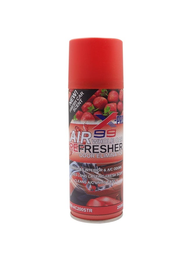إكس-99 طقم من 3 عبوات X-99 Pro لمعطر هواء السيارة بالكامل - برائحة الفراولة (200 مل) | مزيل للروائح ومنظف لمكيف الهواء | بخاخ معطر للمقصورة الداخلية يمنح انتعاشاً ورائحة تدوم طويلاً - Image 3