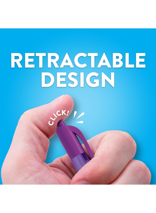 Paper Mate أقلام حبر باللون الجاف من بيبر ميت إنك جوي 100RT، قابلة للسحب، نقطة متوسطة (1.0 مم)، متنوعة، 20 قطعة - Image 3